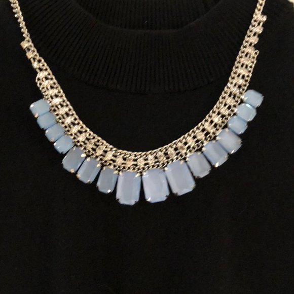 Preppy necklace Blue and Silvertone - Picture 4 of 4